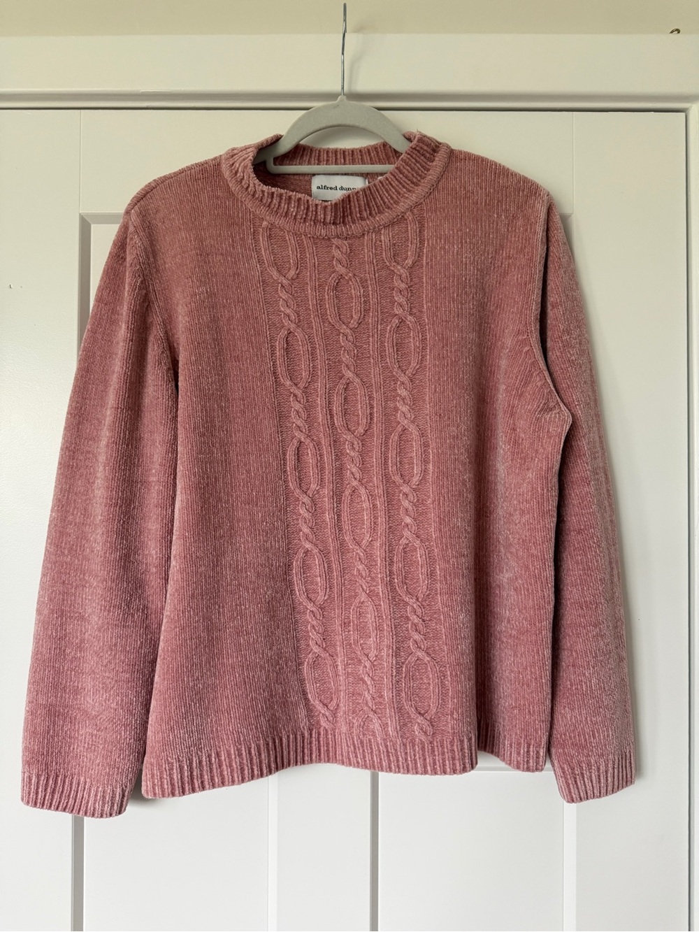 alfred dunner Blush Pink Cable-Knit Crew Sweater